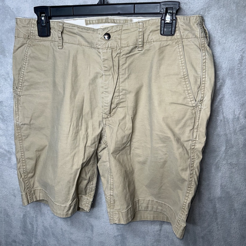 Relwen Shorts Mens 30 Beige Supply Canvas Flat Front Stretch Casual Hiking Trail